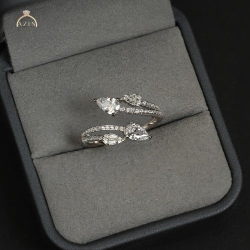 خاتم دمعة انيق AR-109 | فضة عيار 925