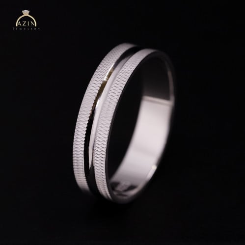 دبلة رجالي خط متوسط لامع | فضة عيار 925