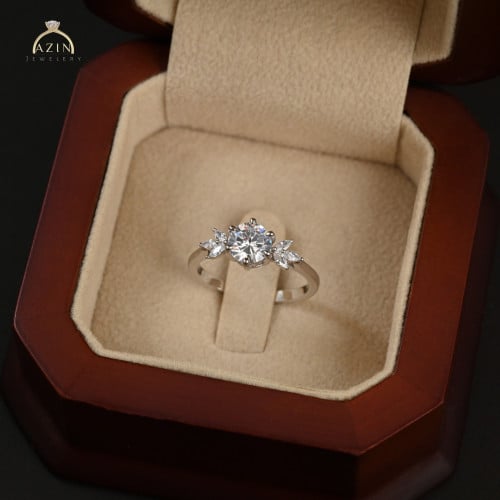 خاتم راقي تصميم الماس AR087 | فضة عيار 925