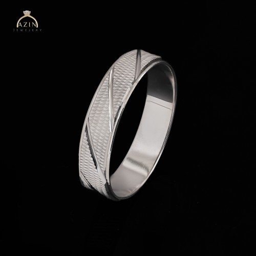 دبلة رجالية مخططة مطفية MB-011 | فضة عيار 925