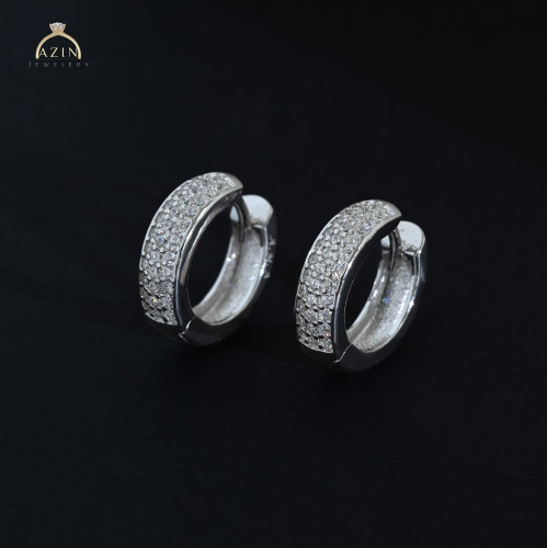 حلق هوب دائرية ناعمة 9.5mm فضة عيار 925
