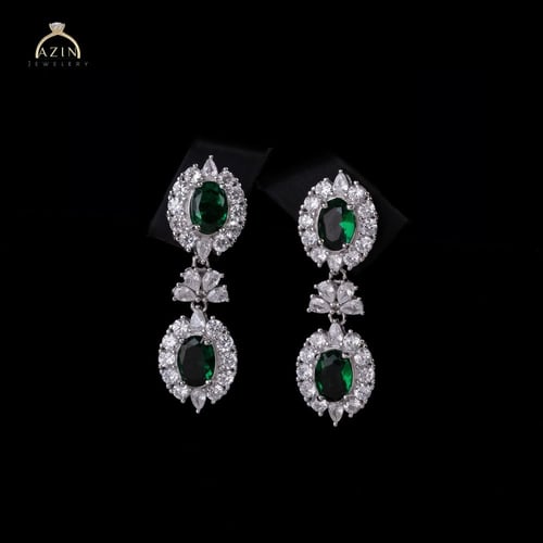 حلق راقي احجار ملونة | فضة عيار 925