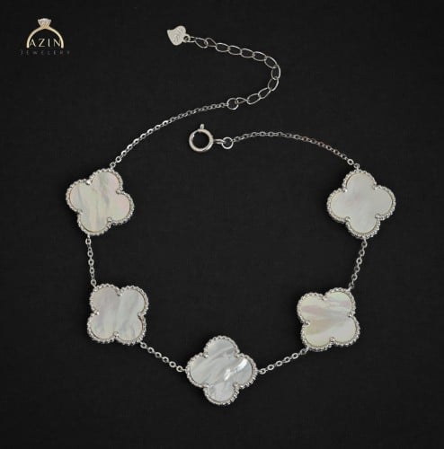 اسوارة ناعمة 5 وردات صدفي | فضة عيار 925