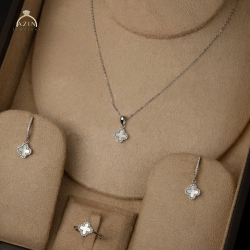 طقم ناعم تصميم وردة | فضة عيار 925