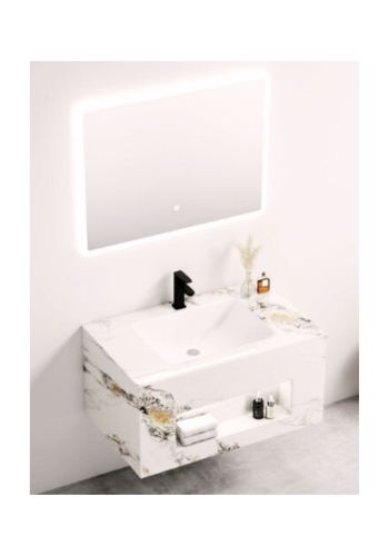 مغاسل رخام قص ليزر حوض واحد سماس مع مراية ليد تاتش...