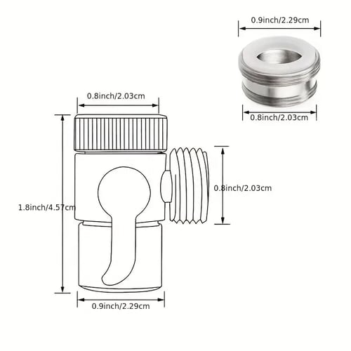 محول خلاط 2×1 بقلب نحاس ومقبض تحكم بلاستيك أسود مق...