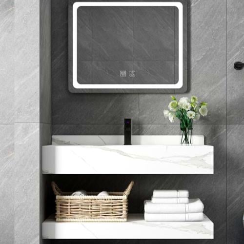 مغاسل رخام قص ليزر حوض واحد سماس مع مراية ليد بخاص...