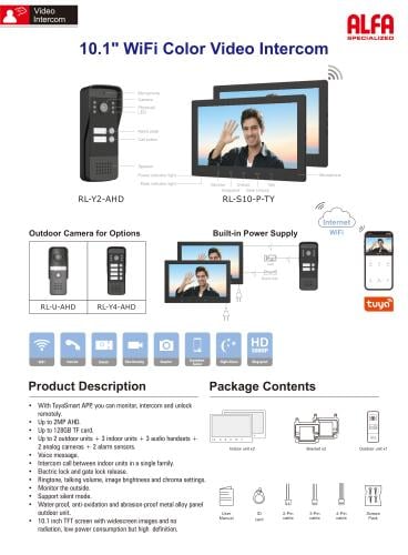 الفا انتركم فيديو ذكي 10.1 بوصة WiFi HD (تقنية Tuy...