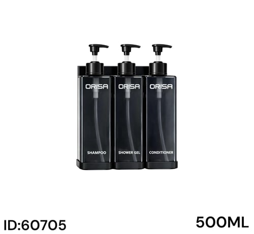 Triple bottle, hair balm 500 ml - shampoo 500 ml -...