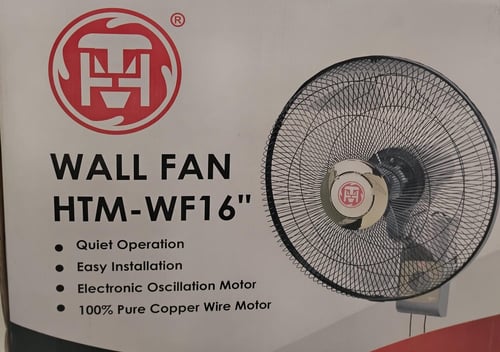 Wall-mounted fan with rope, size 16, HTM