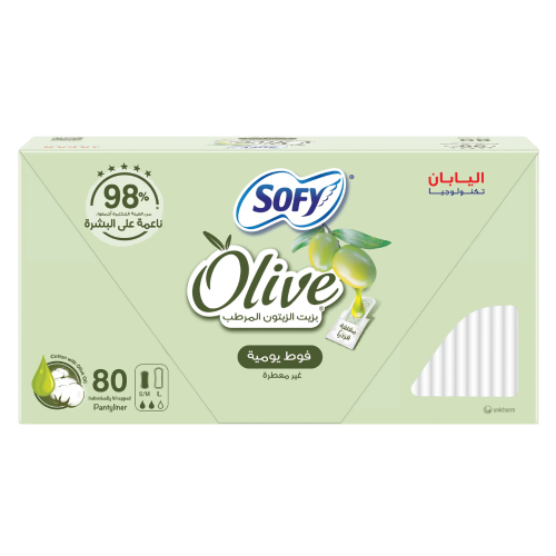 صوفي فوط يومية غير معطرة بزيت الزيتون 80 حبة