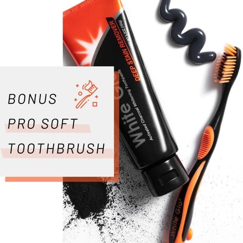 معجون أسنان وايت جلو مزيل البقع العميقة بالفحم 150...