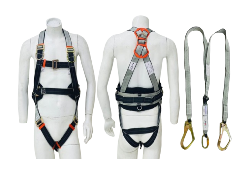 حزام الجسم الكامل بخطاف مزدوج مع دعم مبطن للظهر -...