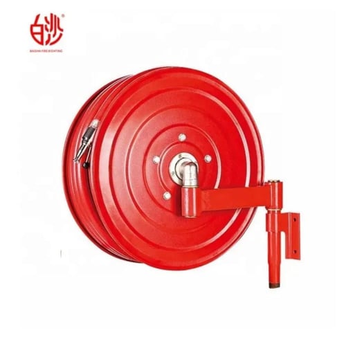 صندوق حريق خارج الجدار احمر | بكرة ​​وخزانة خراطيم...