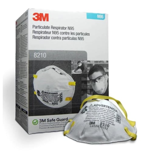 قناع تنفس 3M 8210 N95 للغبار (عبوة من 20 قطعة)
