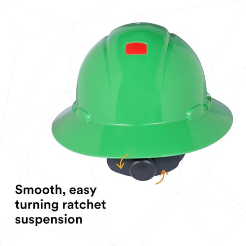قبعة صلبة كاملة الحواف من 3M H-804R-UV، خضراء، تعل...