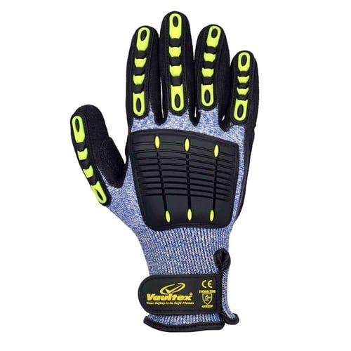 قفازات ميكانيكية مضادة للصدمات ومطلية بالنتريل - ق...