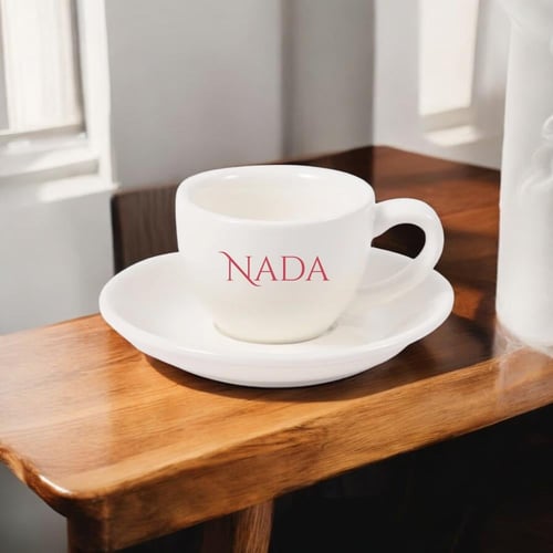 كوب إسبريسو ابيض بحفر أسم