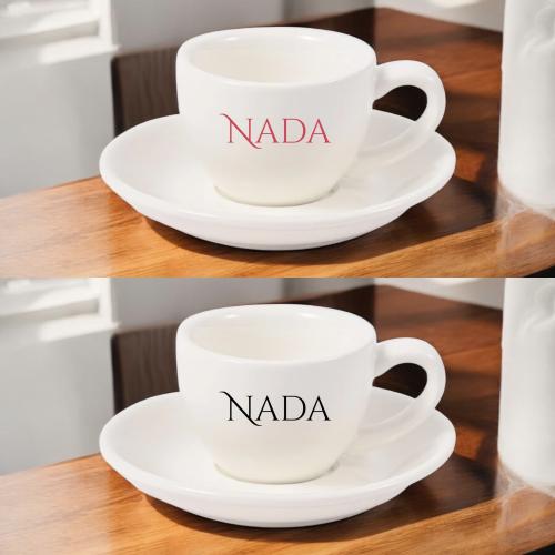 كوب إسبريسو ابيض بحفر أسم