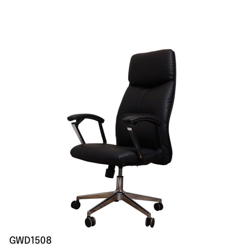 كرسي مكتبي جلد لون اسود موديل رقم GWD1508BLACK