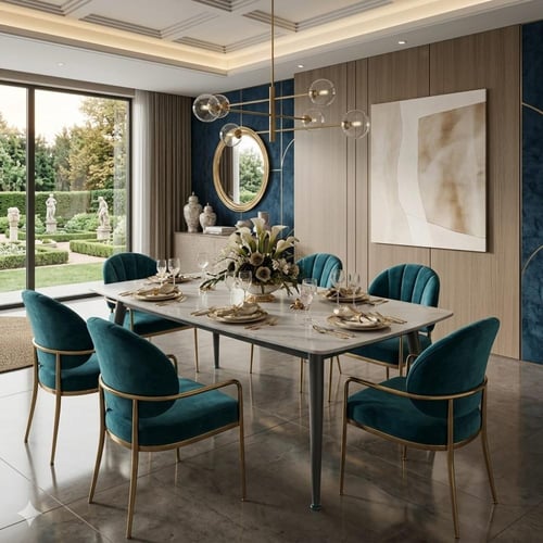 طاولة طعام سيراميك مستطيل ابيض مقاس 140CM*80CM*72C...