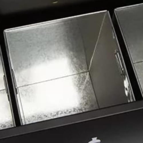 سلة مهملات خارجية ستيل اسود 3 فتحات RB25