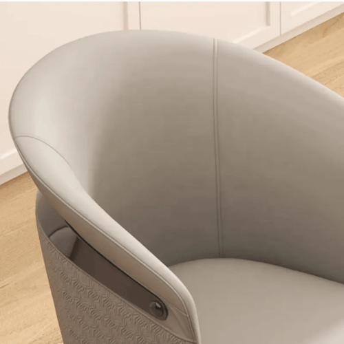 كرسي طعام جلد رصاصي مع قاعدة ارجل حديد رصاصي GWD15...