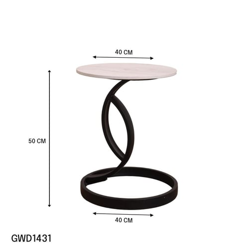 طاولة ضيافة للقهوة فاخرة دائرية 40سم سطح رخام وقاع...