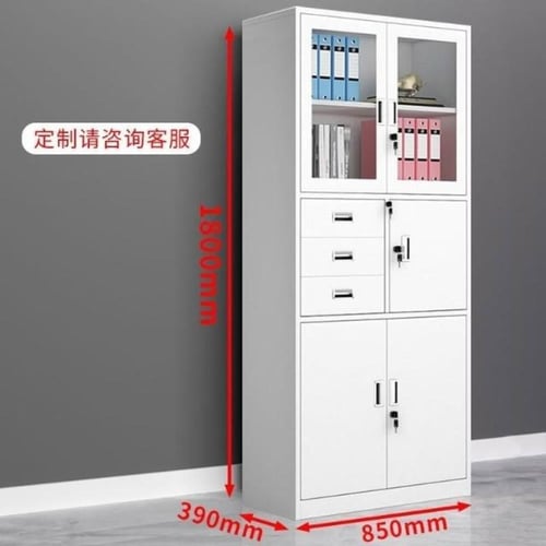 دولاب ملفات مكتبي حديد 4 ابواب و2 ادراج و ارفف داخ...