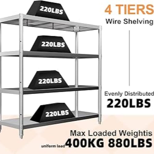 رفوف تخزين ستيل سادة 4 ادوار يتحمل كل رف 110كجم مق...