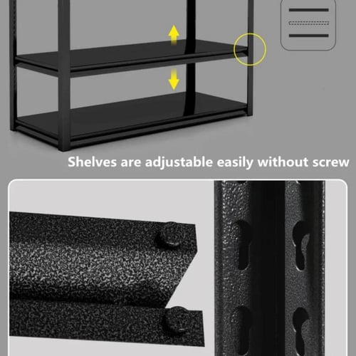 رفوف تخزين خشبية مع هيكل معدني لتحمل الاوزان 5ادوا...