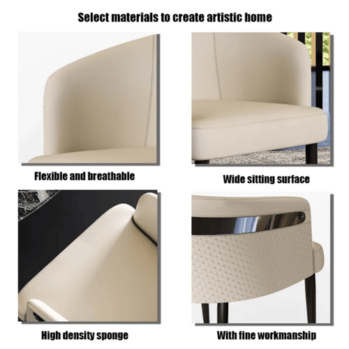 كرسي طعام جلد رصاصي مع قاعدة ارجل حديد رصاصي GWD15...