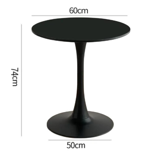 طاولة طعام دائرية 60CM سطح خشب مع فايبر لون اسود G...