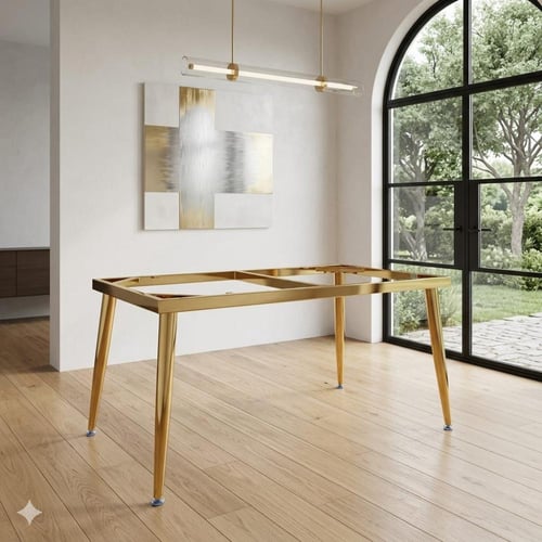 قاعدة طاولة طعام مستطيل ذهبي مقاس 120CM*60CM*70CM...