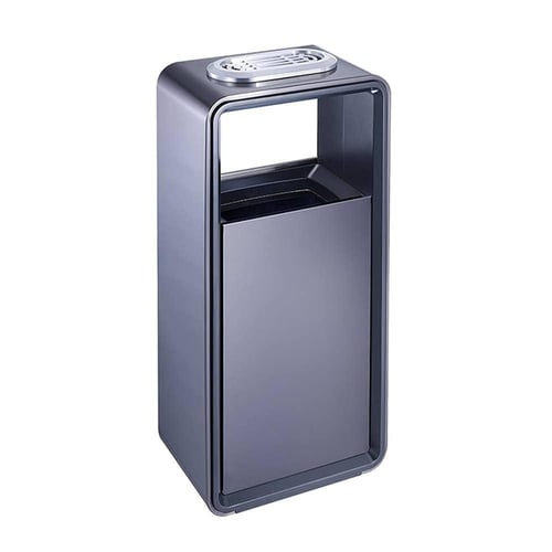 سلة مهملات مع طفاية سجائر ستيل لون اسود وذهبي GWD1...