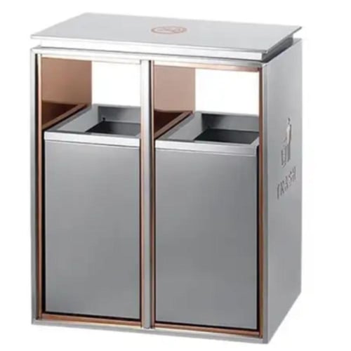 سلة مهملات خارجية ستانلس ستيل فتحتين GWD1145S