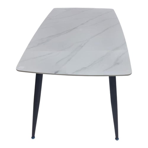 طاولة طعام سيراميك مستطيل ابيض مقاس 140CM*80CM*72C...