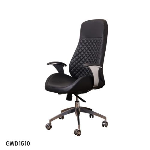 كرسي مكتبي جلد لون اسود موديل رقم GWD1510BLACK