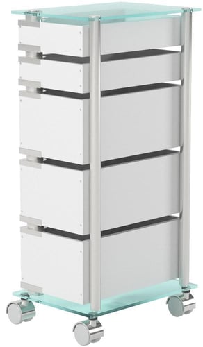 عربة اكسسوارات ولوازم الشعر 5 ارفف خشب وسطح قزاز T...