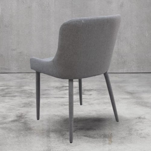 كرسي طعام وكافية حديد اسود مع مقعد قماش رصاصي LD32...