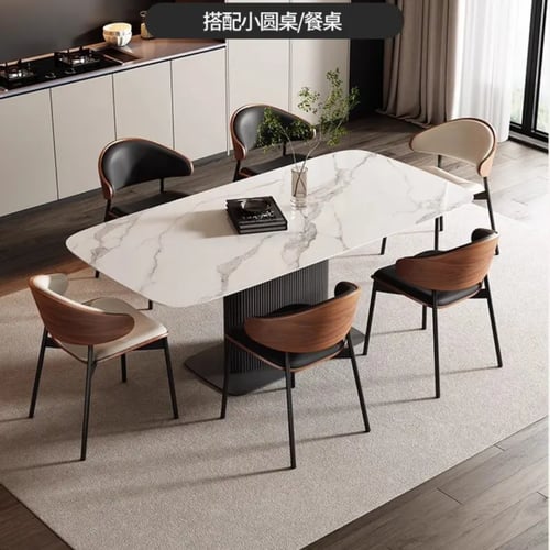 كرسي طعام وكافيه خشبي مع جلد اسود GWD1592BLACK