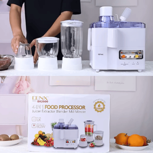 محضر الطعام دينيكس 4×1 لون اسود عصارة وخلاط ومفرمة...