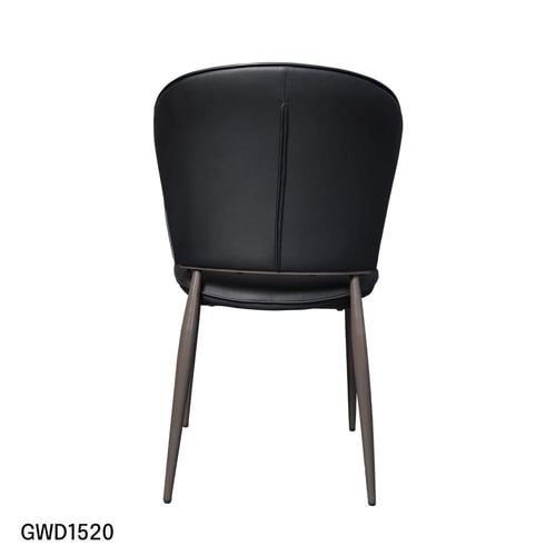 كرسي طعام جلد اسود مع قاعدة ارجل حديد بني GWD1520B...