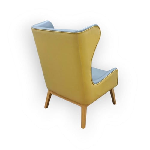 كرسي كافية وضيافة واسترخاء جلد لونين مقعد ازرق فات...