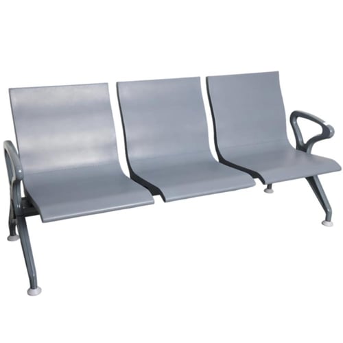 كرسي انتظار فايبر رمادي 3مقاعد بقاعدة فايبر رمادي...