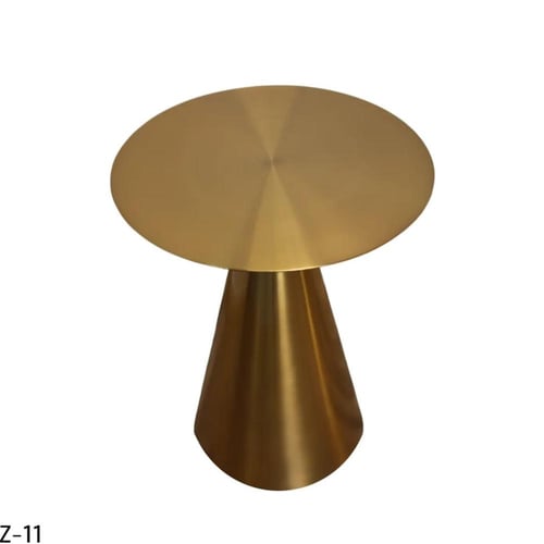 طاولة ضيافة للقهوة فاخرة دائرية 45سم ستيل ذهبي بال...