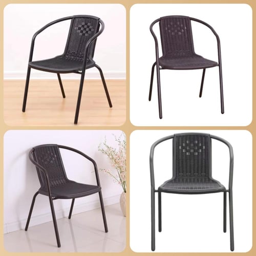 طقم طاولة طعام خارجي 60CM و 2 كراسي حديد مع بلاستي...