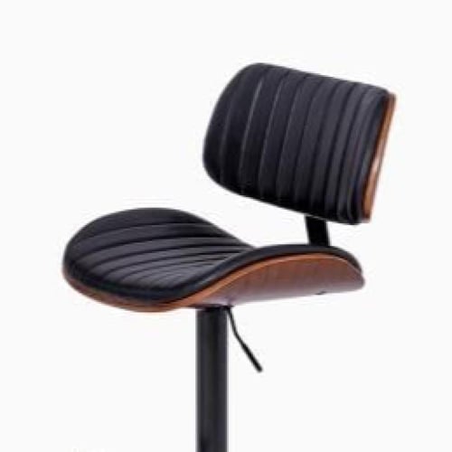 كرسي بار خشب مع جلد اسود AM-7708