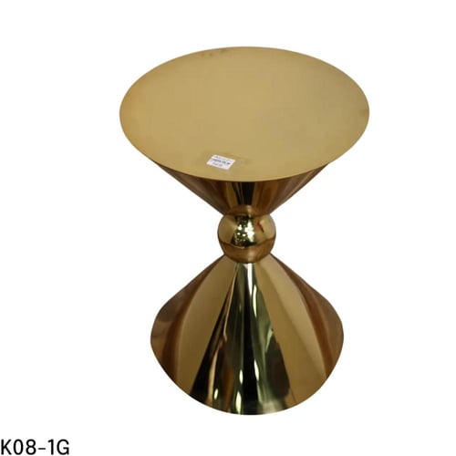 طاولة ضيافة للقهوة فاخرة دائرية 45سم ستيل ذهبي بال...