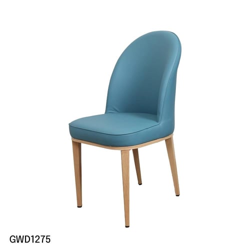 طقم طاولة طعام سطح زجاجي دائري مع 4 كراسي جلد ازرق...